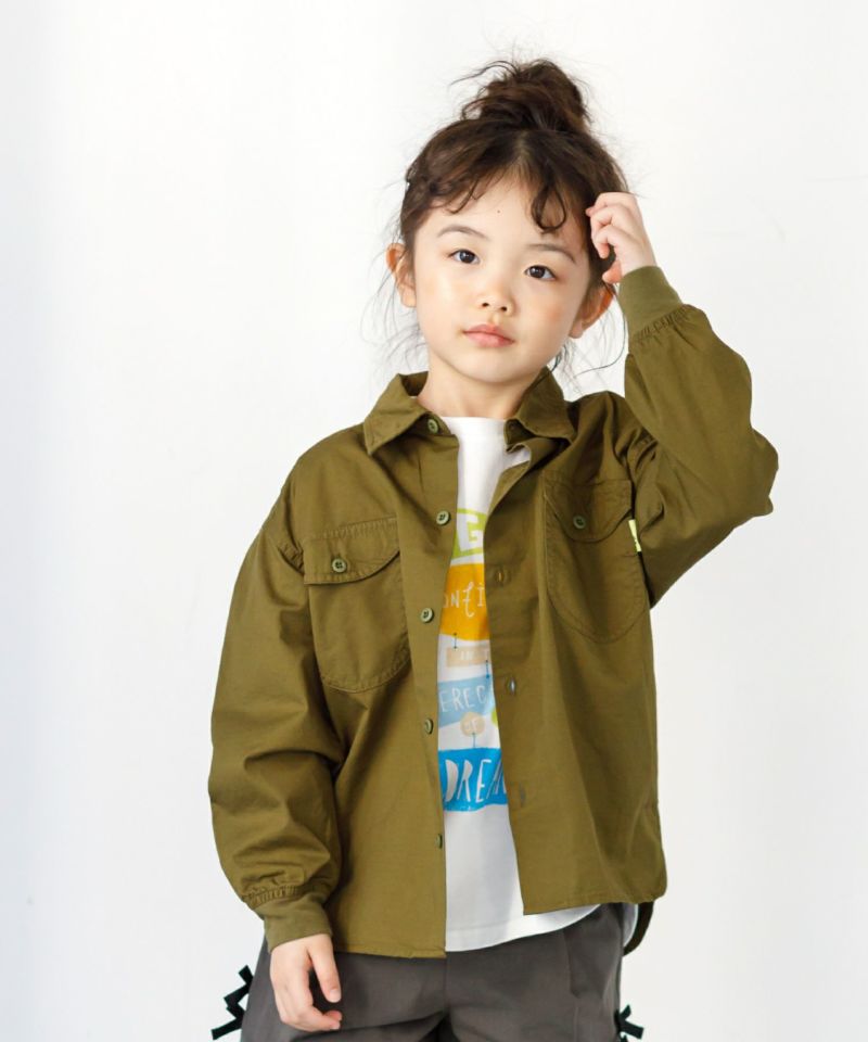 d.i.a　ミリタリーシャツ　平成ギャル　Y2K　襟ワイヤー入り セール】後ろ刺繍ミリタリーシャツ□80～140cm | MAKE YOUR DAY
