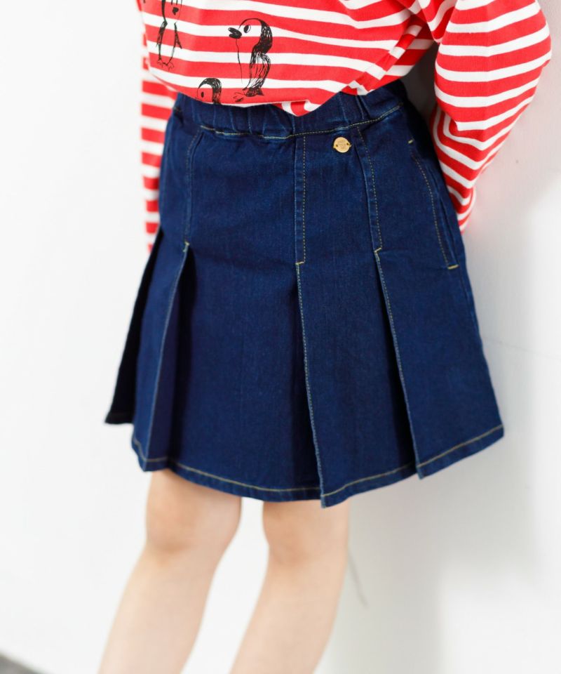 DEEP BLUE プリーツスカート デニムスカート 日本製 デニムプリーツスカート□80～140cm | MAKE YOUR DAY