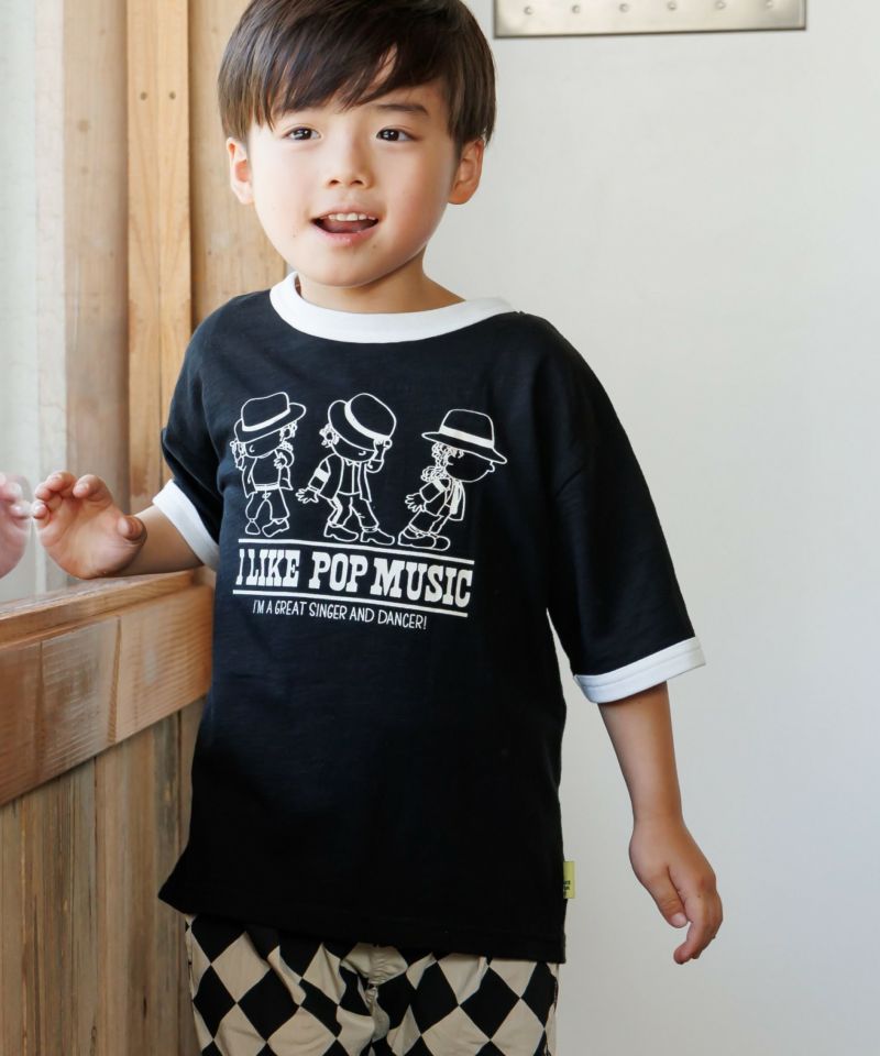 セール】POP MUSIC半袖リンガーTシャツ□80～140cm | MAKE YOUR DAY