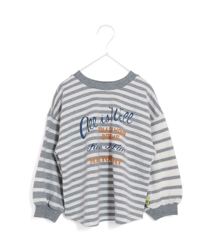 【MAKIA】長袖 ポケット ボーダー Tシャツ キャメル / 送料無料 予約販売】レトロマルチボーダー長袖Tシャツ | KISHIKA