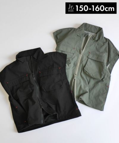 ダブルジップナイロンベスト□80～140cm | MAKE YOUR DAY