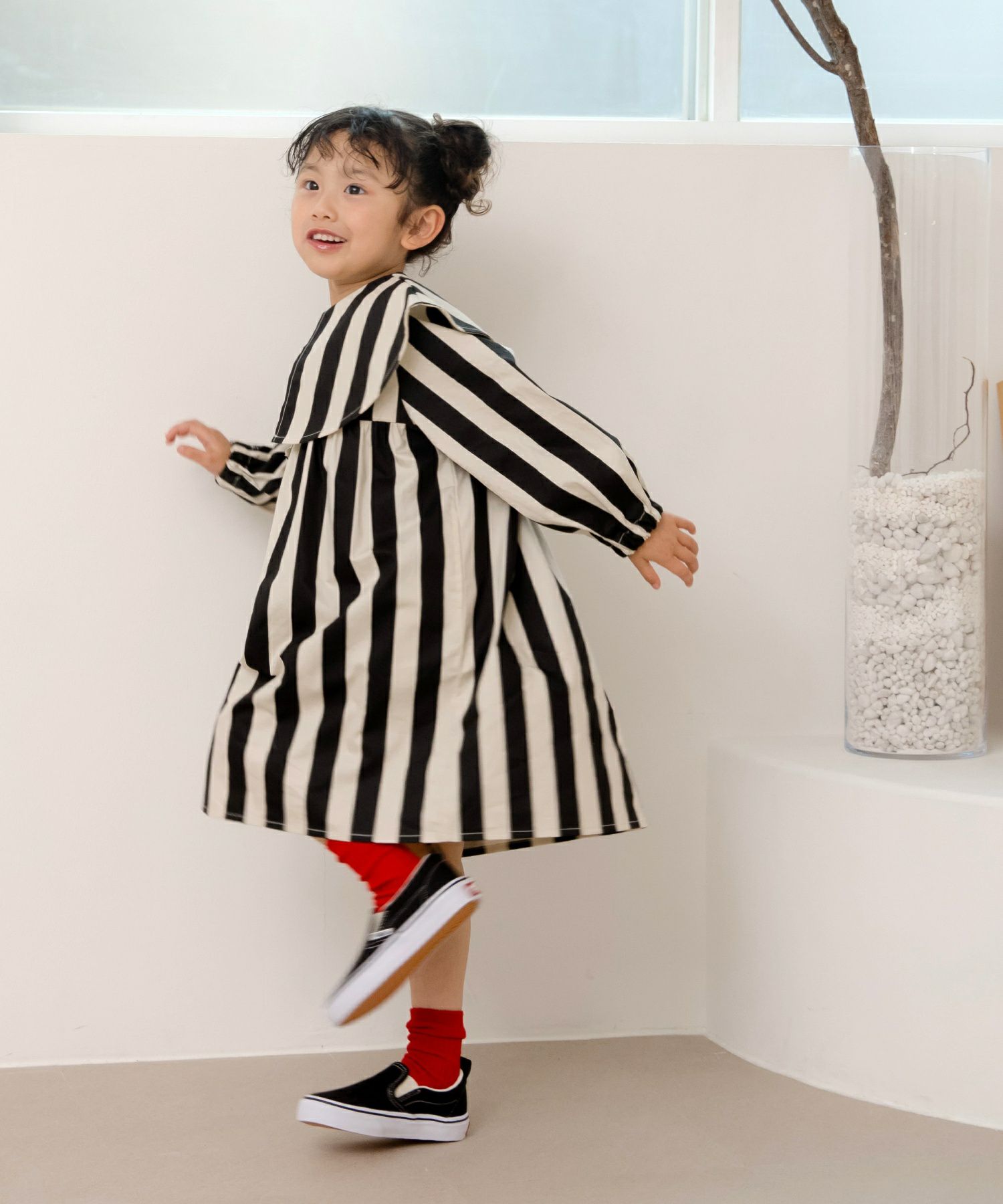 ビッグカラーストライプワンピース□80～140cm | MAKE YOUR DAY